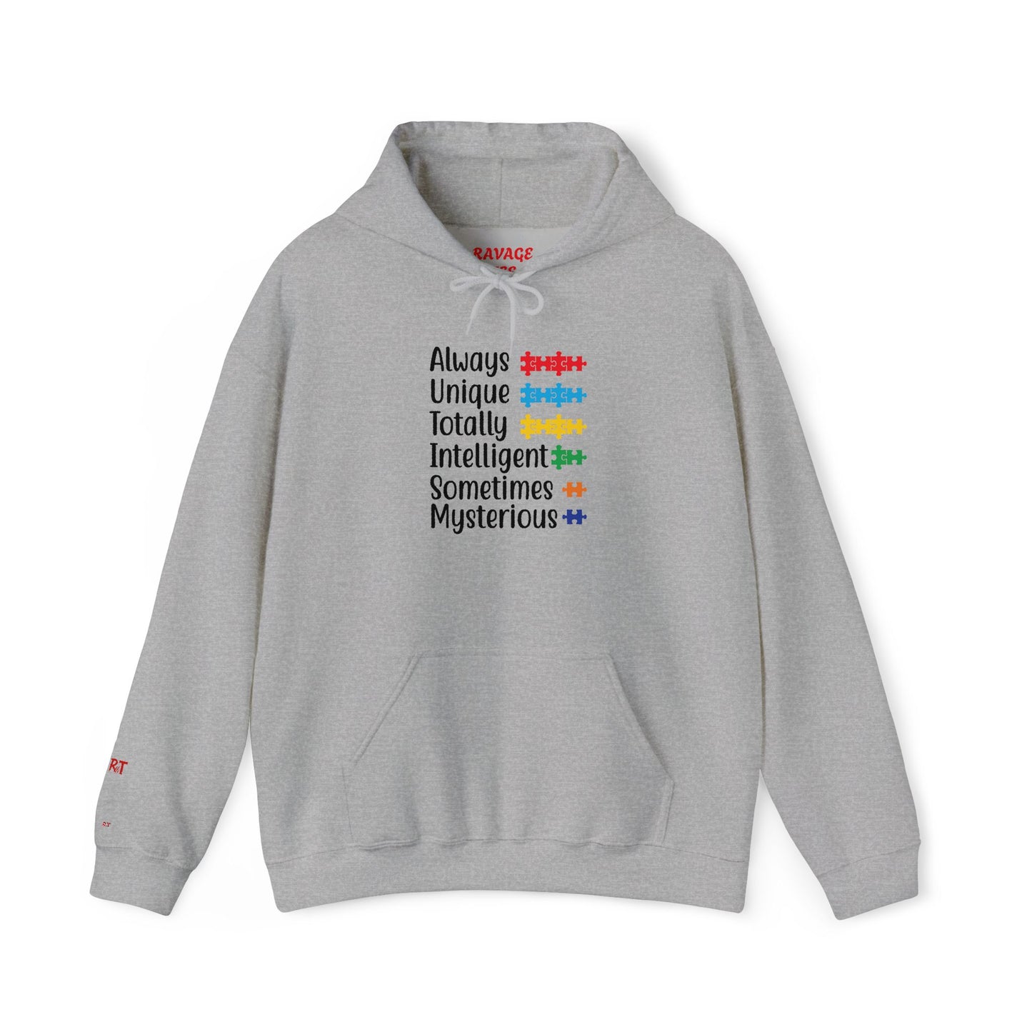 Autism Puzzle Piece Hoodie – Always Unique Design | Inclusive Unisex T-Shirt | Awareness Apparel