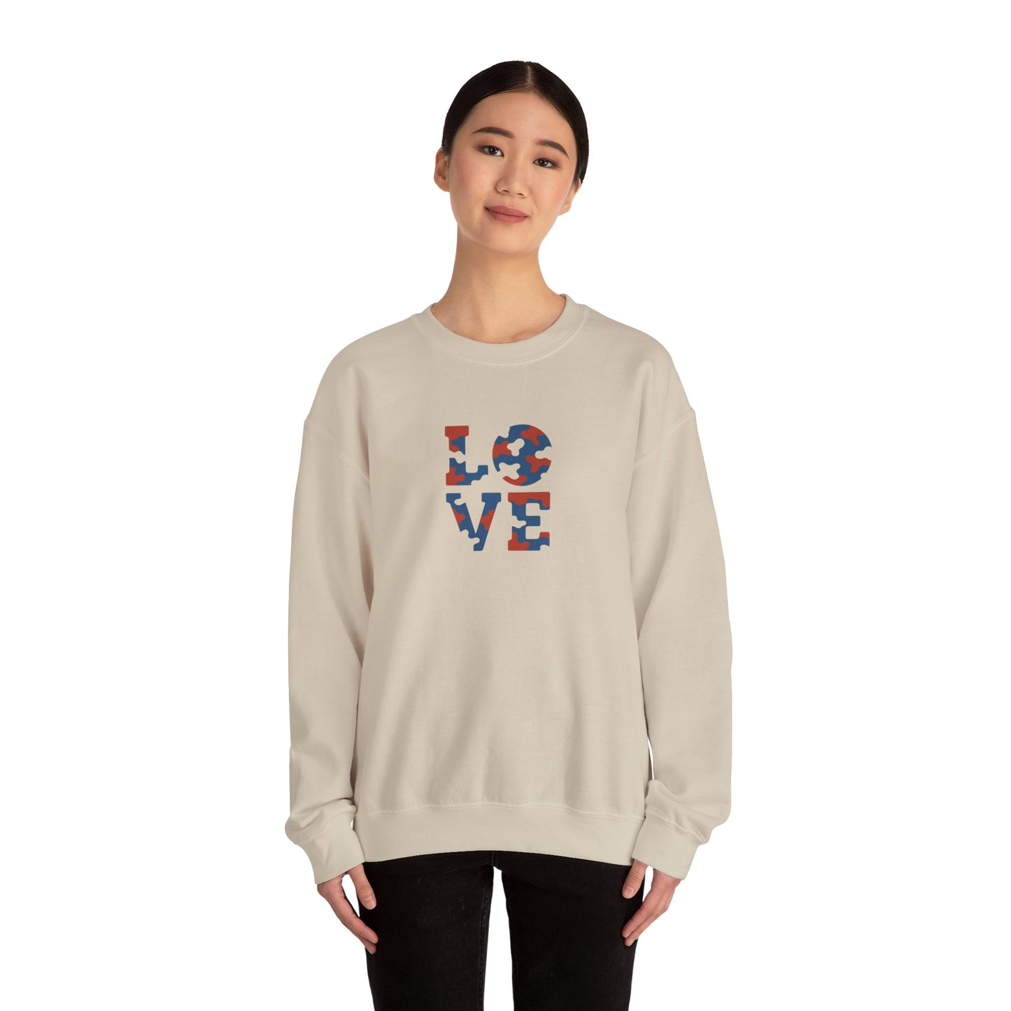 Patriotic Love Sweatshirt | Unisex Crewneck, Cozy Top for Celebrations, Gifts, Independence Day, Casual Style, Everyday Comfort