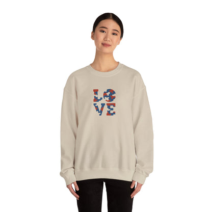 Patriotic Love Sweatshirt | Unisex Crewneck, Cozy Top for Celebrations, Gifts, Independence Day, Casual Style, Everyday Comfort