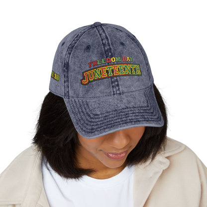 Vintage Embroidered Juneteenth — Freedom Day Cap