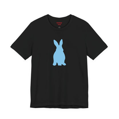 Minimal Blue Bunny Graphic Tee | Unisex Cotton T-Shirt