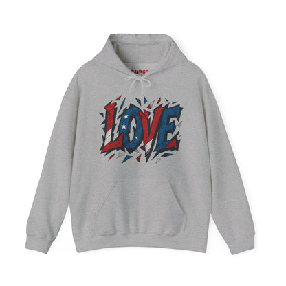 Unisex Hooded Sweatshirt with 'LOVE' Design - Cozy Gift for Friends, Valentine's Day, Casual Wear, Relaxation, Everyday Use