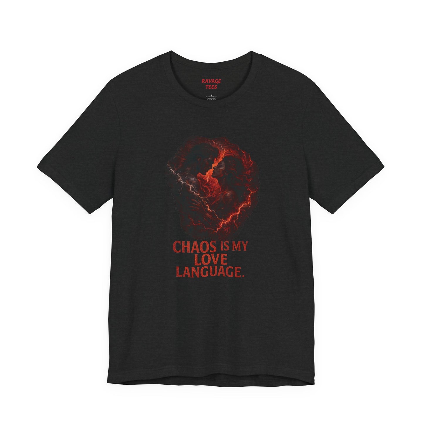 Chaos Love Language Tee: Bold, Dark Tee