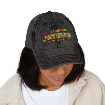 Juneteenth Embroidered Vintage Cap