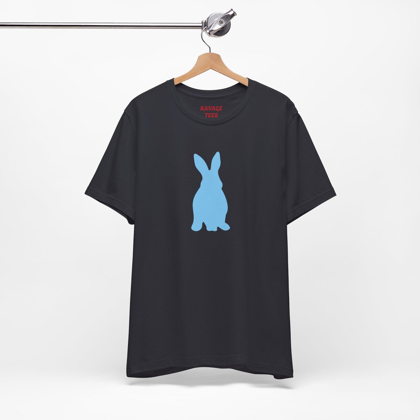 Minimal Blue Bunny Graphic Tee | Unisex Cotton T-Shirt
