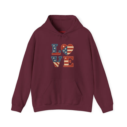 Unisex Hooded Sweatshirt with 'LOVE' Design - Cozy Gift for Friends, Valentine's Day, Casual Wear, Relaxation, Everyday Use