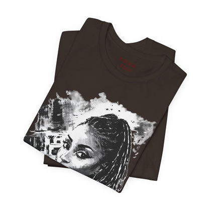 Personalize Black & White Ink Print T-Shirt