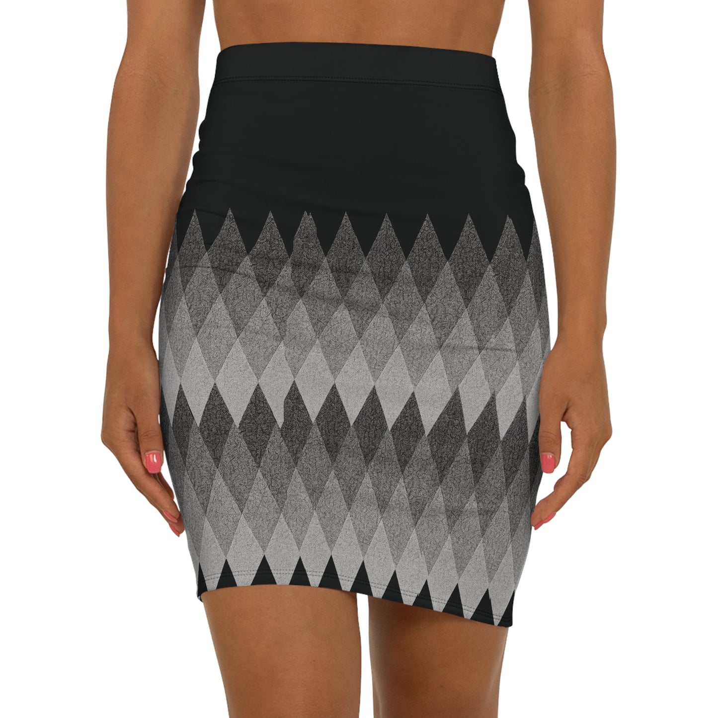 Diamond Print Chic Midi Skirt: Women's Elegant High-Fashion Apparel