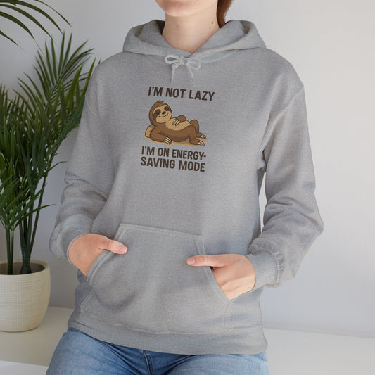 Sloth Energy-Saving Hoodie - Funny Sweatshirt, Gift for Lazy Days, Relaxation Apparel, Cozy Loungewear, Perfect for Gifting