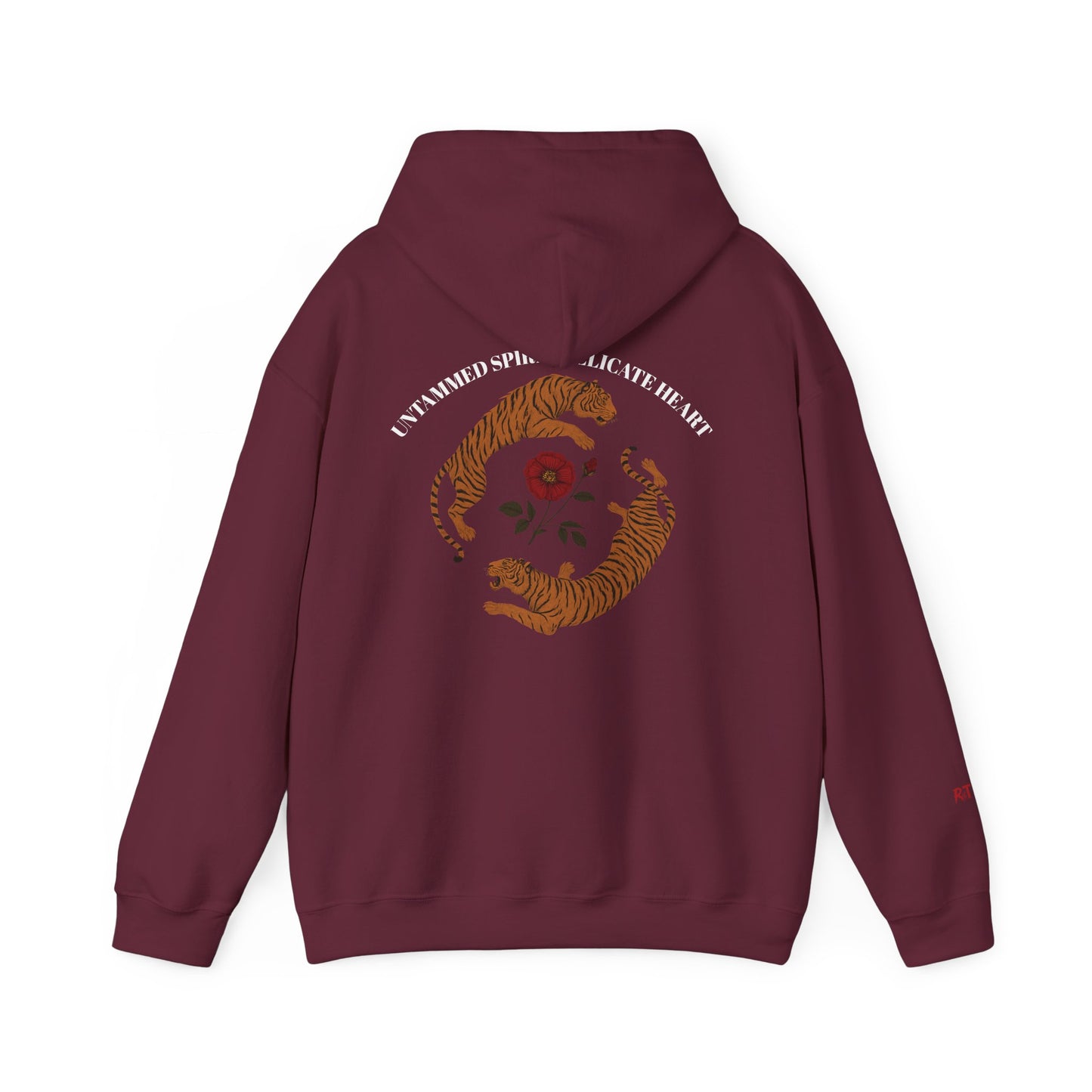 Black Tiger & Rose Graphic Hoodie