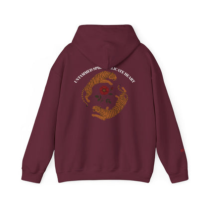 Black Tiger & Rose Graphic Hoodie