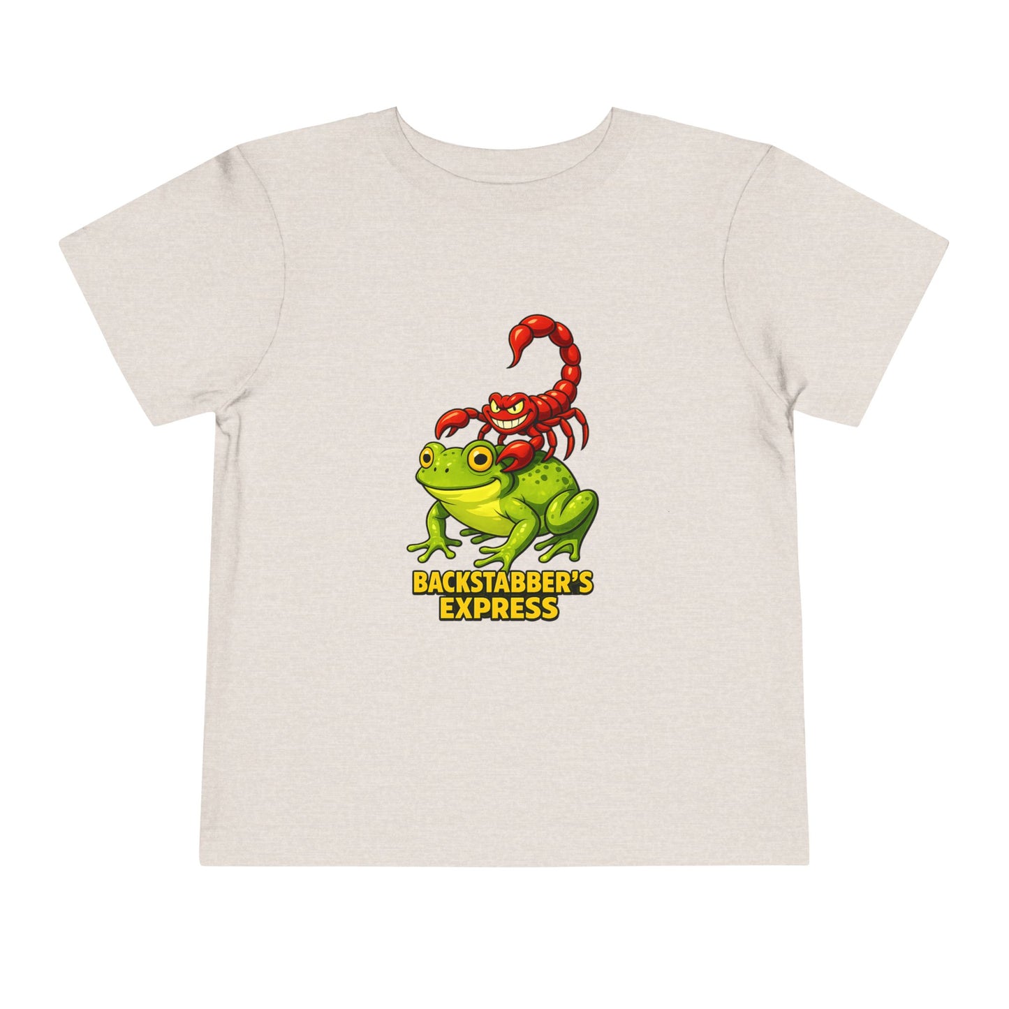 Toddler Tee — 'Backstabber's Express' Scorpion & Frog Funny Kids Shirt