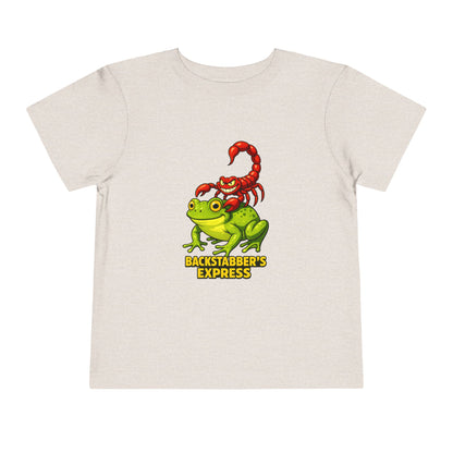 Toddler Tee — 'Backstabber's Express' Scorpion & Frog Funny Kids Shirt