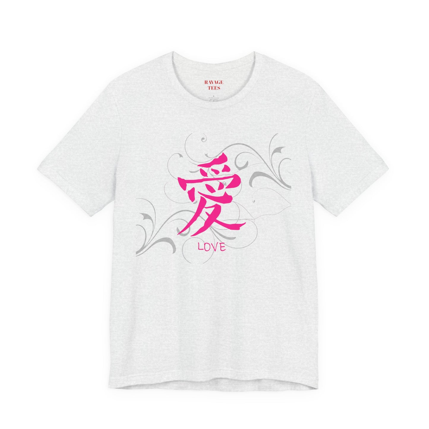 Love Kanji — Pink Asian Calligraphy Tee