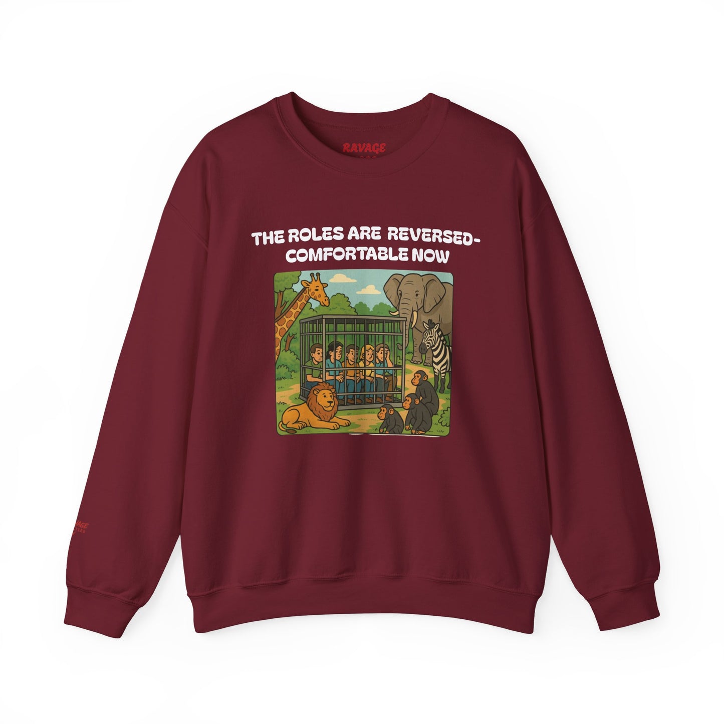 Reversal of Roles-Fun Animal Crewneck Sweatshirt, Unisex Sweatshirt