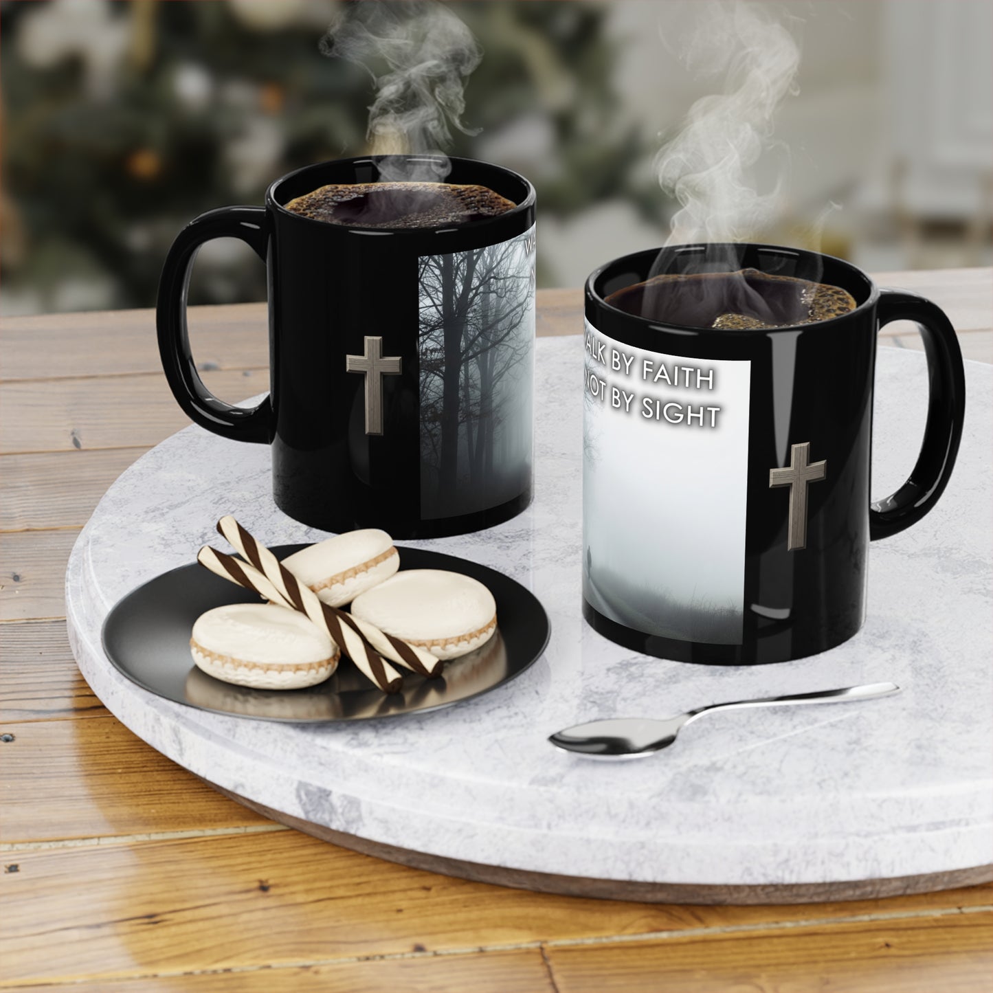 WALK BY FAITH NOT BY SIGHT--Inspirational Black Coffee Mug with Cross Design | Walk by Faith, Christian Gift, Religious Mug, Motivational Drinkware, Spiritual [...]
