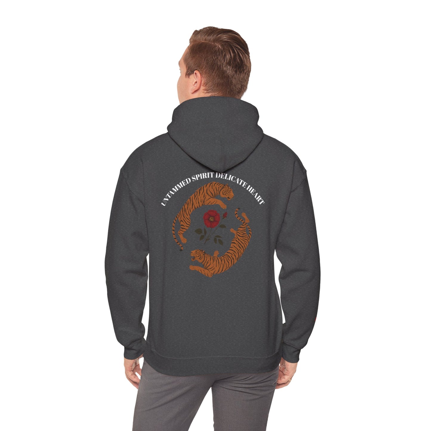 Black Tiger & Rose Graphic Hoodie