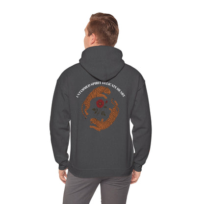 Black Tiger & Rose Graphic Hoodie
