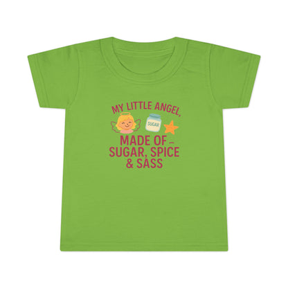 Toddler T-Shirt - My Little Angel - Made of Sugar, Spice & Sass - Cute Gift for Birthday, Baby Shower, Toddler Playdates, Everyday Wear