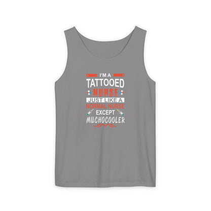 Tattooed Nurse Garment-Dyed Tank Top, Gift for Nurses, Casual Summer Wear