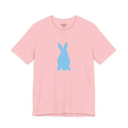 Minimal Blue Bunny Graphic Tee | Unisex Cotton T-Shirt