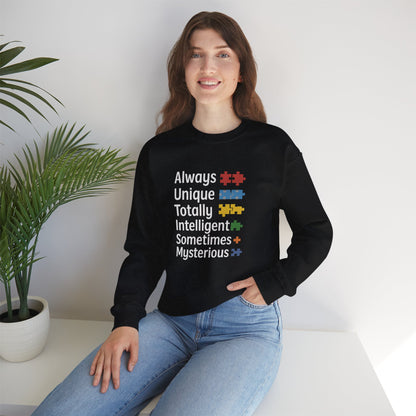 Puzzle Piece Affirmation Sweatshirt, Unique Crewneck for Autism Awareness, Cozy Gift for Special Needs, Inclusive Fashion, Everyday Comfort