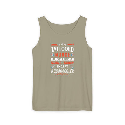 Tattooed Nurse Garment-Dyed Tank Top, Gift for Nurses, Casual Summer Wear