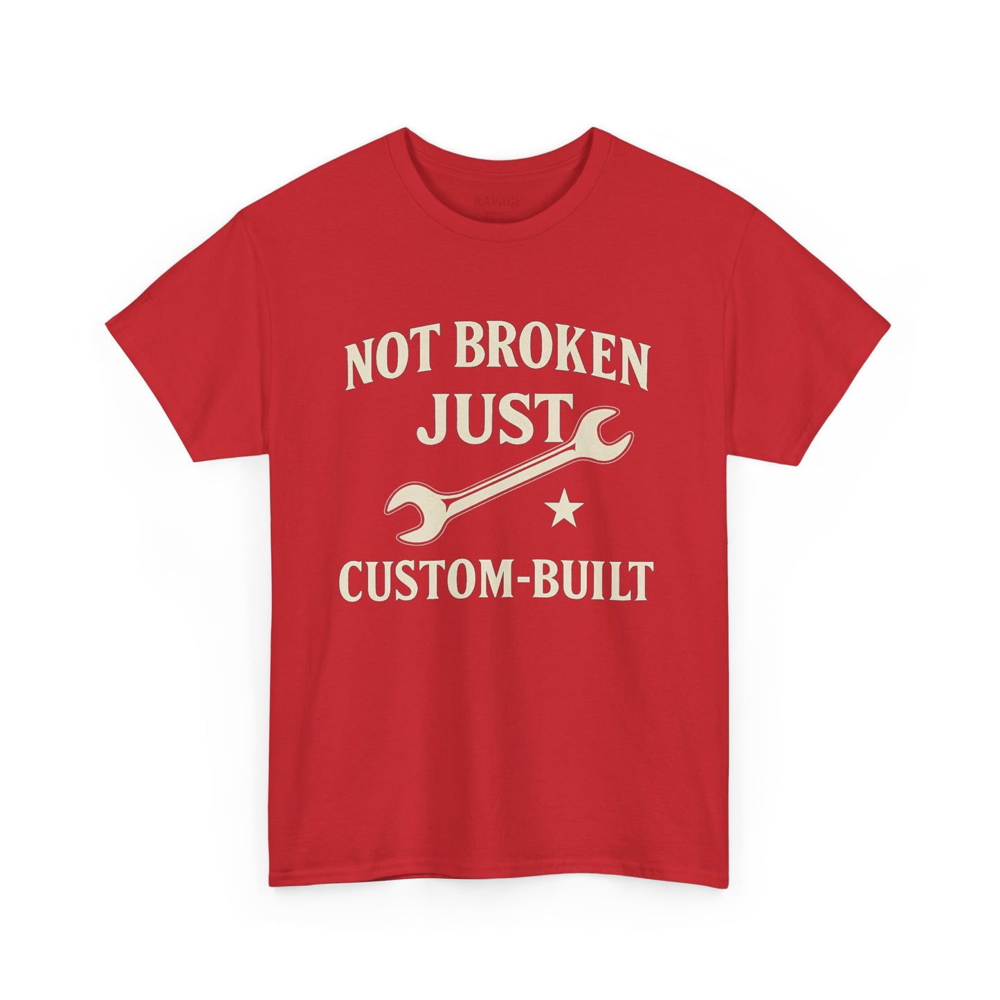 Not Broken Just Custom-Built Unisex Tee – Funny Mechanic T-Shirt, DIY Enthusiast Gift, Casual Workwear Shirt