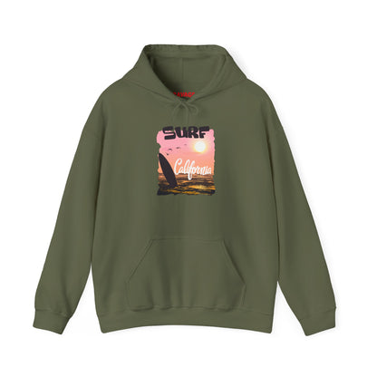 Surf California Hoodie – Relaxed Vibe for Beach Lovers, Perfect for Summer, Gift for Surfers, Comfortable Surfing Apparel, Unisex Sweatshirt