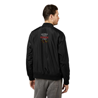 Silent Power Embroidered Bomber Jacket | Sustainable Streetwear