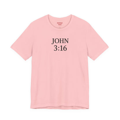 **JOHN 3:16 Faith-Inspired Unisex Tee – Christian Scripture T-Shirt, Religious Apparel, Inspirational Gift, Bible Verse Faith Shirt**