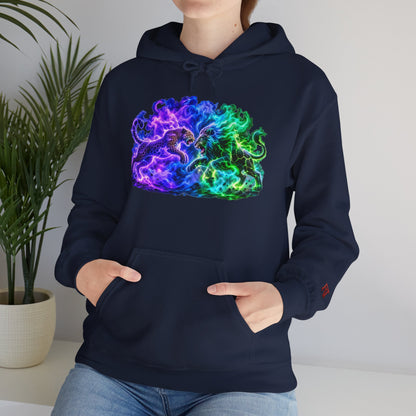 Neon Nebula Predator Clash Graphic Hoodie