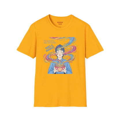 Vibes and Noodles Graphic Tee – Unisex Softstyle T-Shirt, Fun Quirky Apparel, Gift for Food Lovers, Casual Everyday Wear