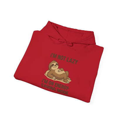 Funny Sloth Hoodie: I'm Not Lazy, Energy Saving Mode