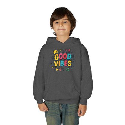 Kids Good Vibes Hoodie – Fun Graphic Sweatshirt with Positive Message, Cozy Casual Outfit, Birthday Gift for Children