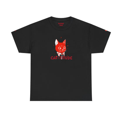CAT-TITUDE Unisex Heavy Cotton Tee | Funny Cat Shirt