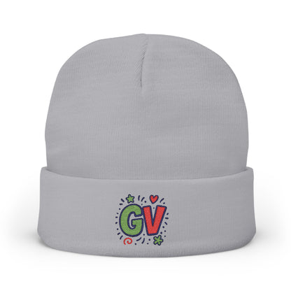 GOOD VIBES Colorful Embroidered Knit Beanie, Trendy Winter Hat, Gift for Her, Personalized Beanie, Cozy Fashion Accessory, Daily Wear