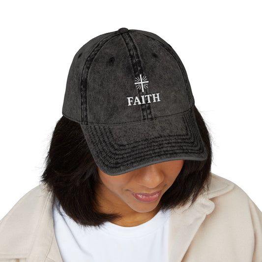 Vintage Faith Embroidered Cap, Inspirational Hat for Everyday Wear, Perfect Gift for Birthdays & Holidays