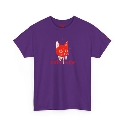 CAT-TITUDE Unisex Heavy Cotton Tee | Funny Cat Shirt