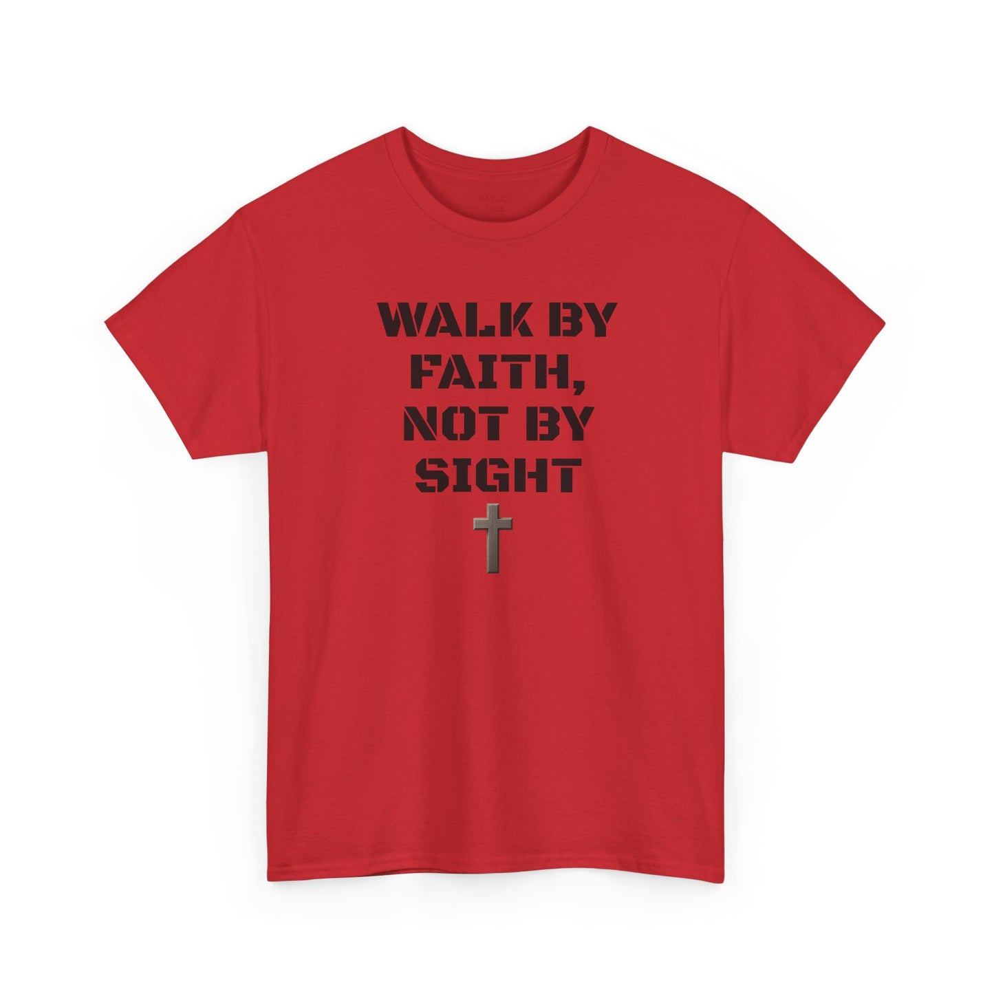 "Walk By Faith" Tee: Christian Bible Verse Unisex Heavy Cotton Shirt