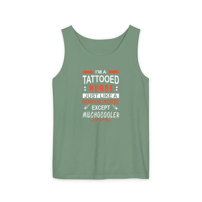 Tattooed Nurse Garment-Dyed Tank Top, Gift for Nurses, Casual Summer Wear