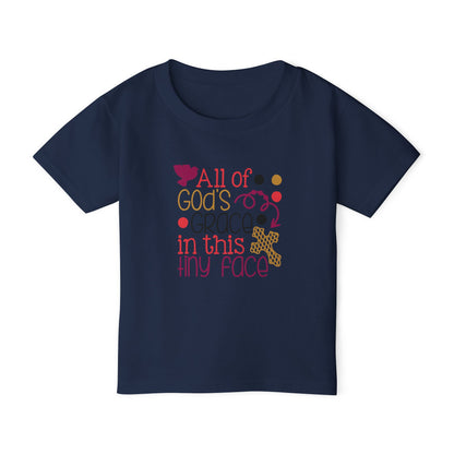 Toddler T-Shirt — "All of God's Grace in This Tiny Face" Cute Faith Baby Tee