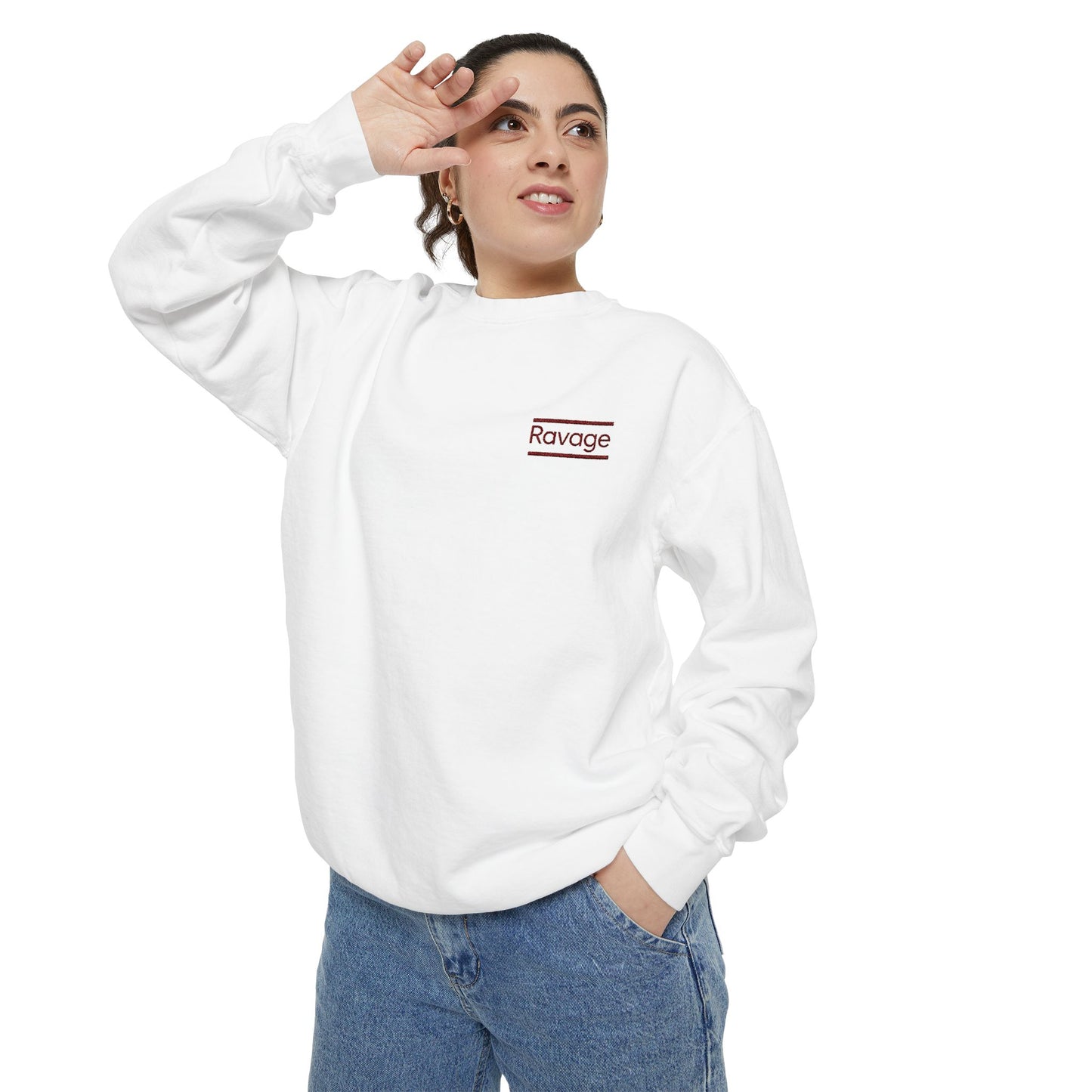 RAVAGE Minimal Logo Sweatshirt — Casual Branded Crewneck