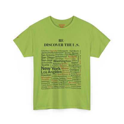 Re-Discover the U.S. Unisex Exploratory Travel T-Shirt, Adventure Tee, USA Discovery Shirt
