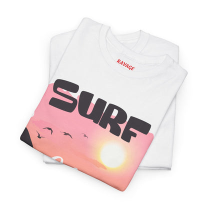 California Surf Unisex Heavy Cotton Tee, Summer Vibes T-Shirt, Beach Life Shirt, Surfing Gift, Vacation Wear, Casual Apparel