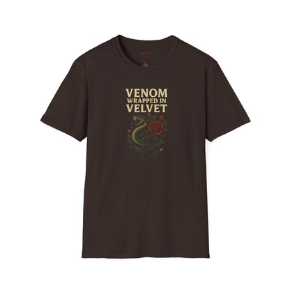 VENOM WRAPPED IN VELVET Graphic T-Shirt – Unisex Tee | Eco-Friendly Nature Shirt for Summer Style, Casual Wear & Gifts for Nature Lovers