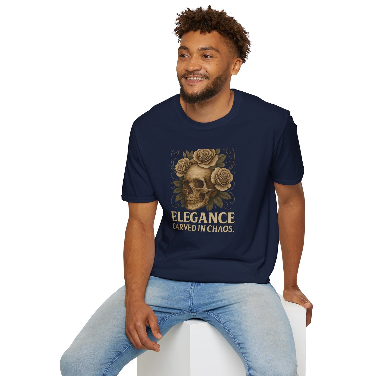 "Elegance Carved in Chaos" Graphic Unisex T-Shirt-Cozy Street Wear