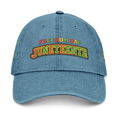 Juneteenth Freedom Day Embroidered Denim Hat