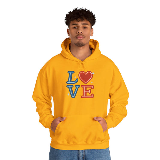 Unisex Hooded Sweatshirt with 'LOVE' Design - Cozy Gift for Friends, Valentine's Day, Casual Wear, Relaxation, Everyday Use