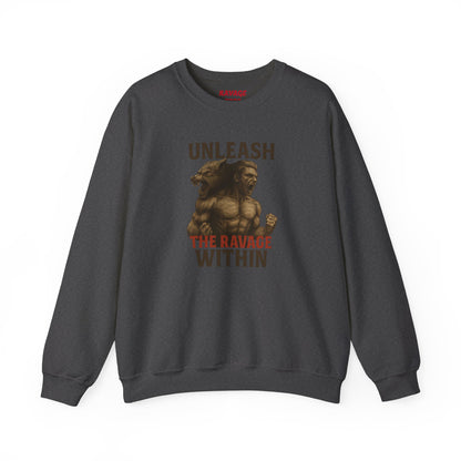 Unleash the Ravage Within  – Unisex French Terry Sweatshirt, Cozy Fall Casual Wear, Gamer Gift, Comfortable Everyday Apparel